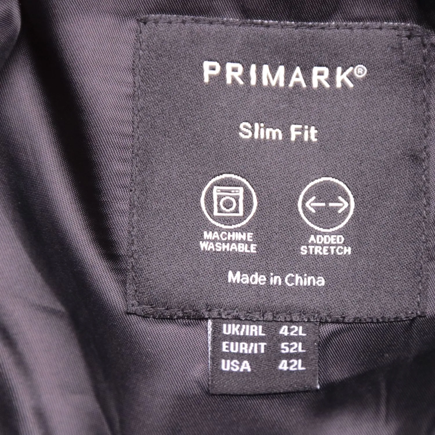 Серый пиджак PRIMARK Slim Fit в клетку, размер 52 (L/XL)